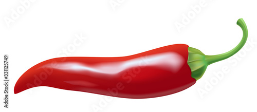 Hot chili pepper. Red ripe. Spicy.