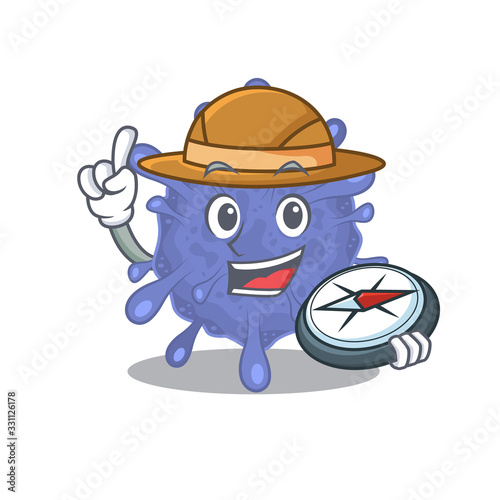 Biohazard viruscorona an experienced explorer with a compass