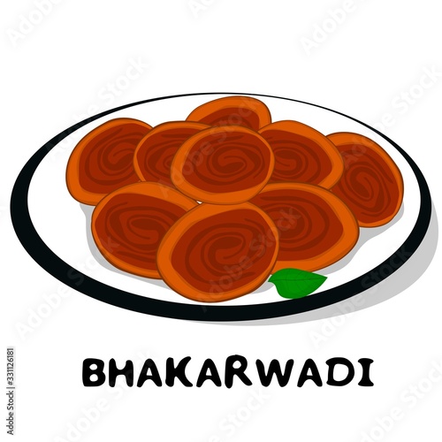 bhakarwadi indian Maharashtra Food Vector