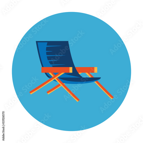 summer chair in frame circular isolated icon vector illustration design