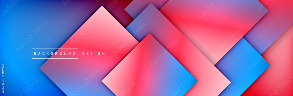 Square shapes composition geometric abstract background. 3D shadow effects and fluid gradients. Modern overlapping forms Square shapes composition geometric abstract background. 3D shadow effects and fluid gradients. Modern overlapping forms