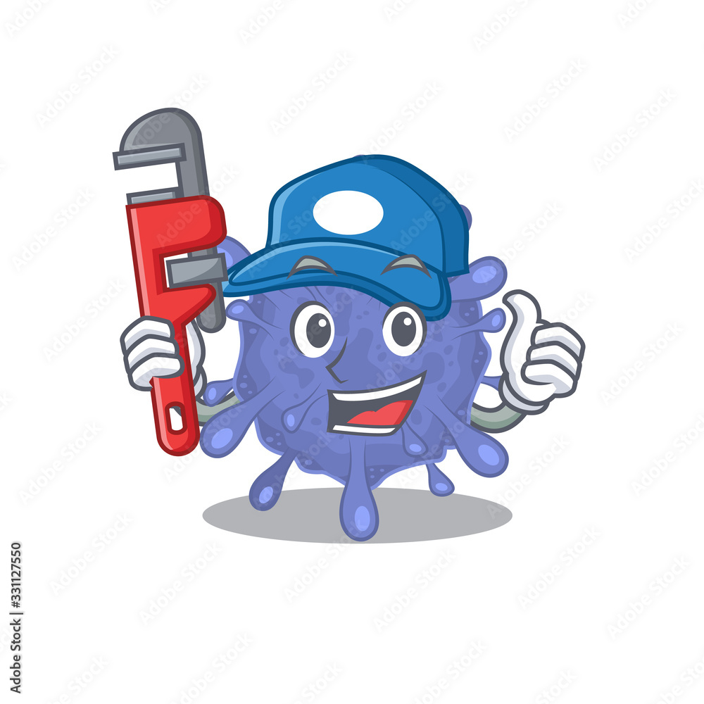 Smart Plumber biohazard viruscorona on cartoon character design Smart Plumber biohazard viruscorona on cartoon character design