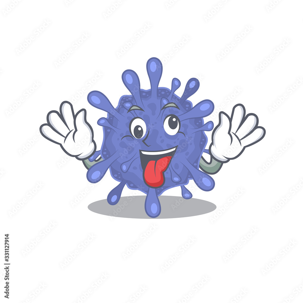 A picture of crazy face biohazard viruscorona mascot design style A picture of crazy face biohazard viruscorona mascot design style