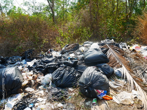 pile of garbage in landfill