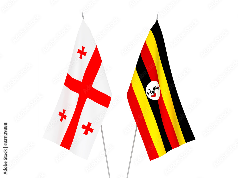 Georgia and Uganda flags