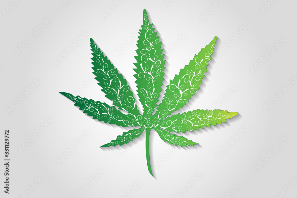 Cannabis swirly leafs logo vector
