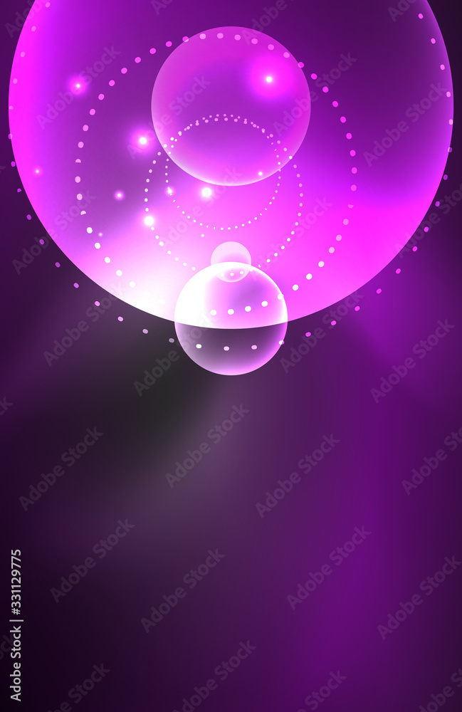Neon shiny transparent glowing circles with light effects. Techno futuristic vector abstract background For Wallpaper, Banner, Background, Card, Book Illustration, landing page Neon shiny transparent glowing circles with light effects. Techno futuristic vector abstract background For Wallpaper, Banner, Background, Card, Book Illustration, landing page