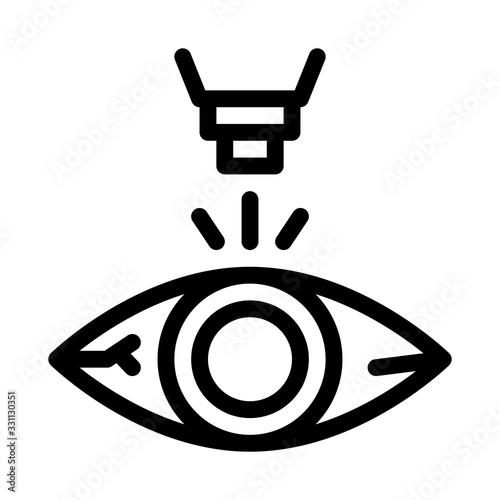Laser Eye Treatment Icon Vector. Outline Laser Eye Treatment Sign. Isolated Contour Symbol Illustration