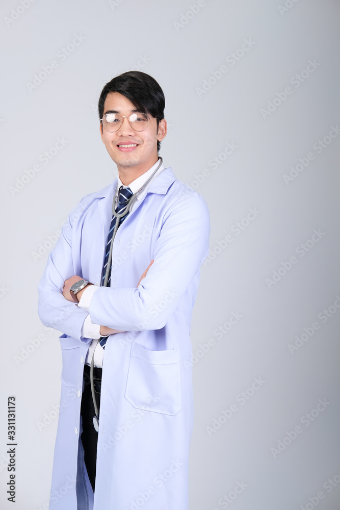 doctor physician practitioner with stethoscope on white background. medical healthcare concept doctor physician practitioner with stethoscope on white background. medical healthcare concept