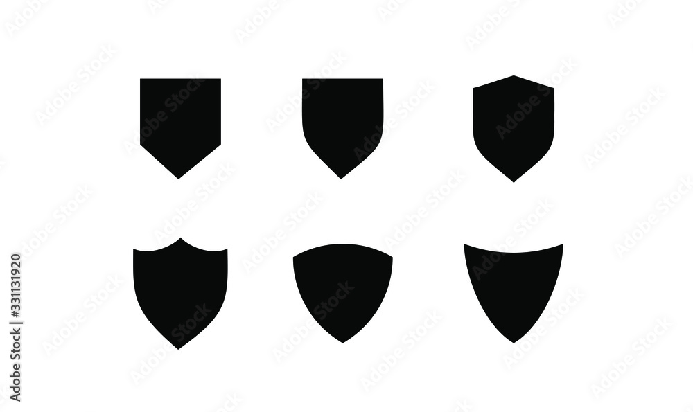 collection black shield logo icon template collection black shield logo icon template