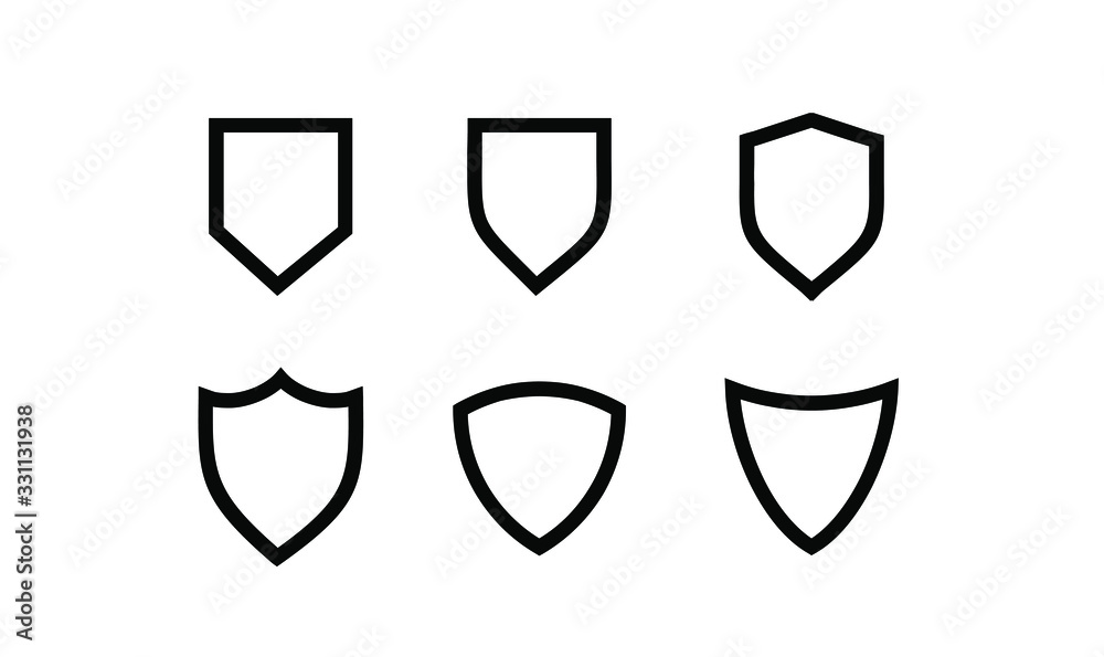 collection line shield logo icon template collection line shield logo icon template