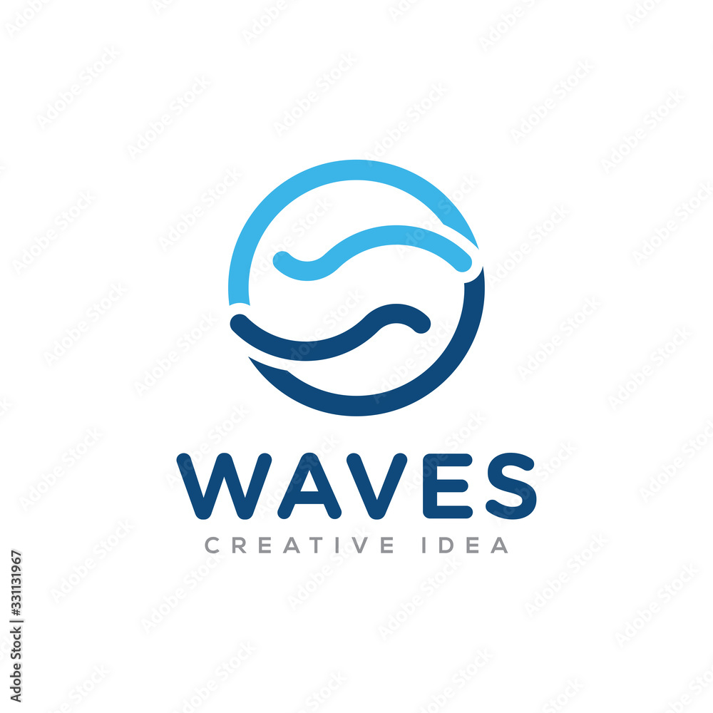 Obraz premium Waves Logo Icon Design Vector