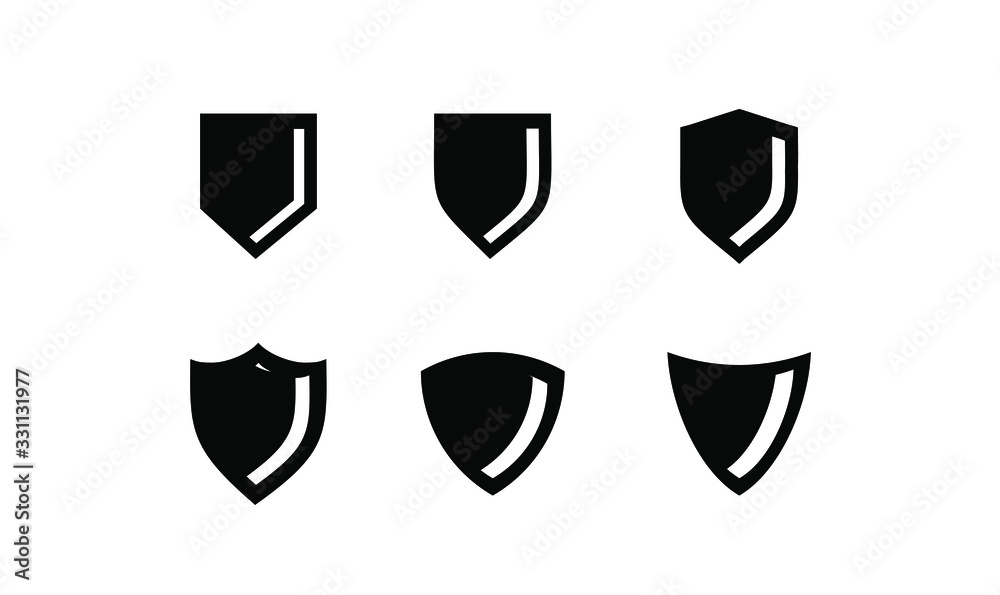 collection black shield logo icon template collection black shield logo icon template