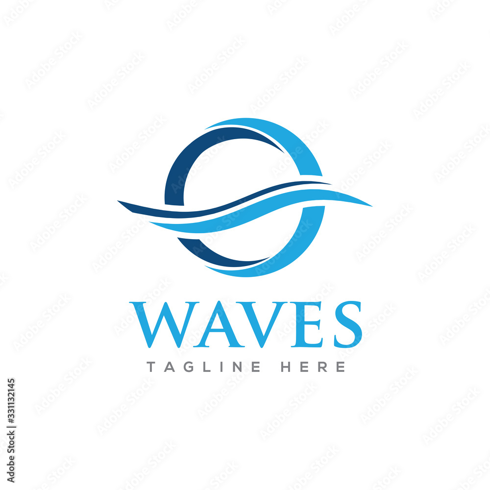 Waves Logo Icon Design Vector