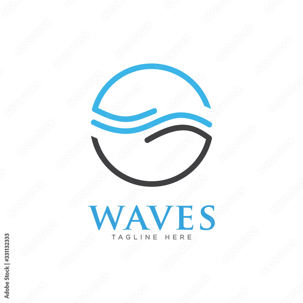 Obraz premium Waves Logo Icon Design Vector