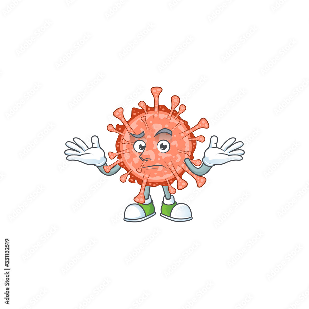 A picture of smirking bulbul coronavirus cartoon character design style