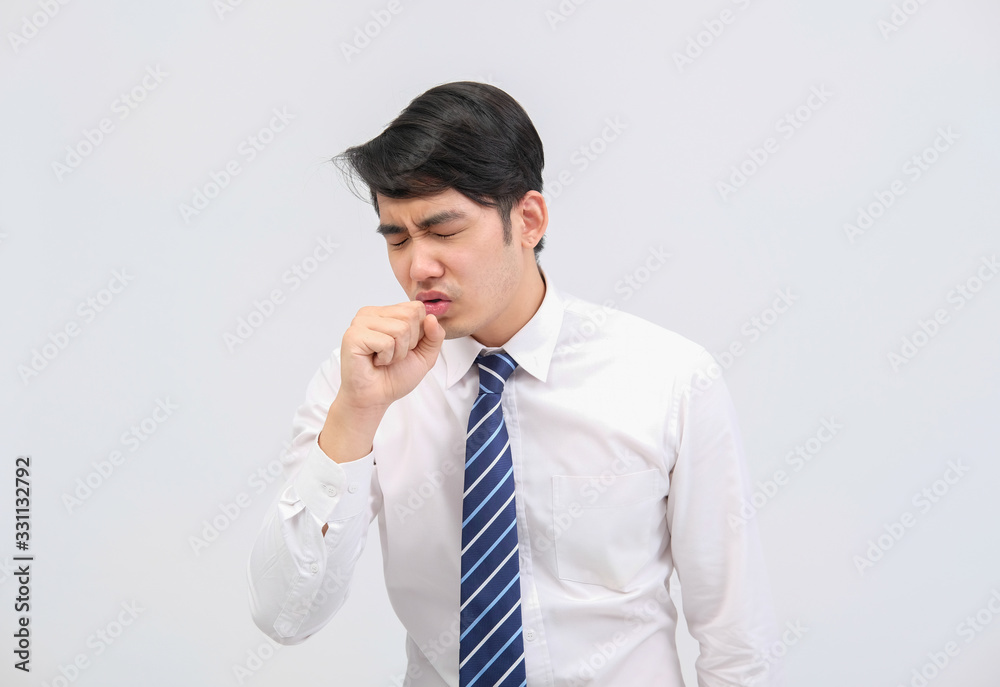 businessman man feeling sick, sneezing coughing from cold flu virus bacteria infection pollution businessman man feeling sick, sneezing coughing from cold flu virus bacteria infection pollution