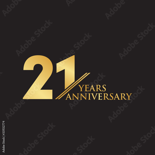21st year anniversary logo design vector template photo