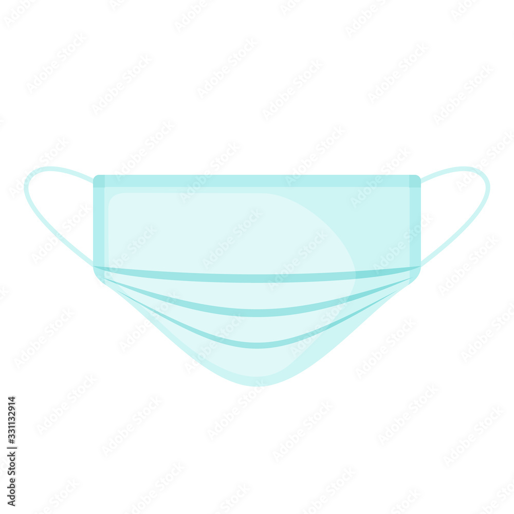 Vector Medical mask icon in flat style isolated on white. Vector Medical mask icon in flat style isolated on white.