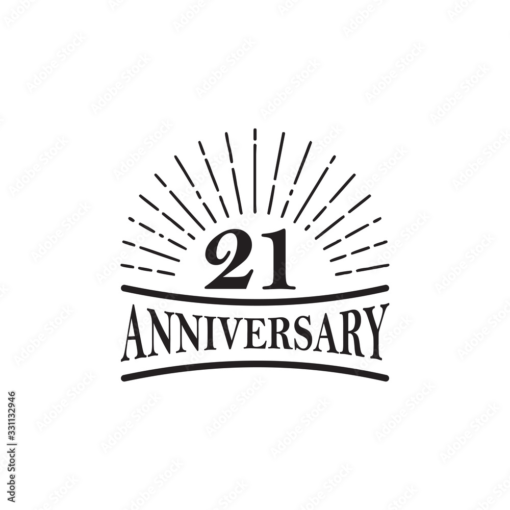 Fototapeta premium 21st year anniversary logo design vector template