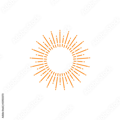 Simple line sun logo design icon vector template