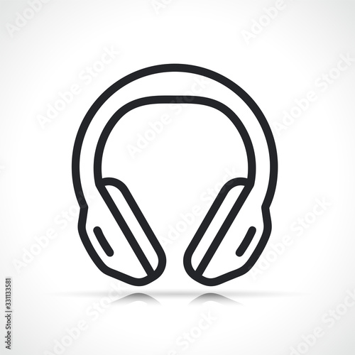 Vector headphones icon flat design