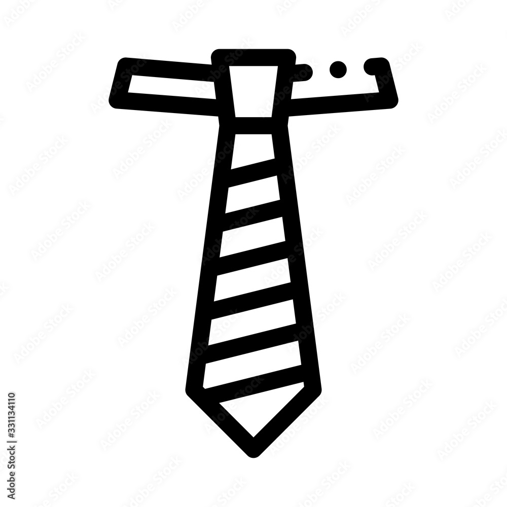 Striped Tie Icon Vector. Outline Striped Tie Sign. Isolated Contour Symbol Illustration Striped Tie Icon Vector. Outline Striped Tie Sign. Isolated Contour Symbol Illustration