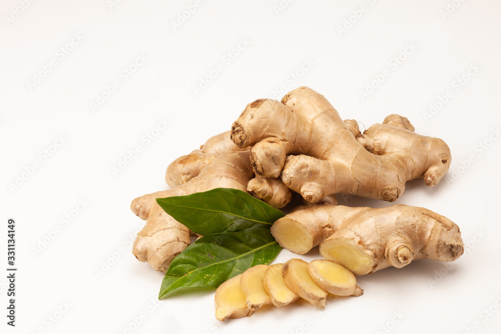 Fresh gingers in white background. Fresh gingers in white background.