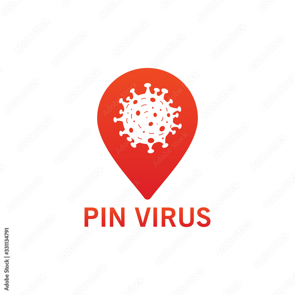 Pin Virus Logo Template Design Pin Virus Logo Template Design