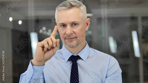 No, Grey Hair Businessman Rejecting and Disliking Offer