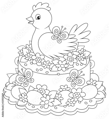 Fancy sweet Easter cake wit...