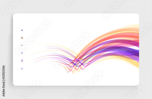   over design template. Curved lines with perspective effect. Optical fiber. 3d abstract background. Vector illustration.
