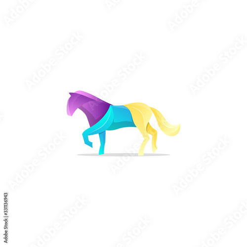 Awesome Gradient Horse Logo Design Professional  Colorful Horse Logo Modern