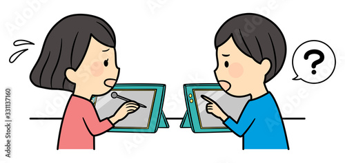 illustration of studying elementary students