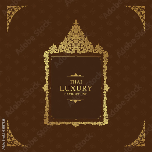 Thai art luxury temple, background pattern decoration for printing, flyers, poster, web, banner, brochure and card concept vector illustration