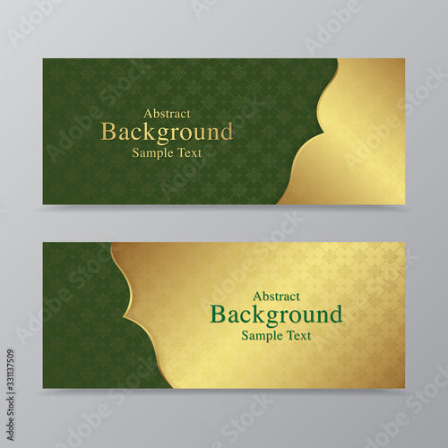 Thai art luxury temple, background pattern decoration for printing, flyers, poster, web, banner, brochure and card vector illustration