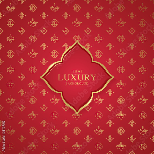 Thai art luxury temple, background pattern decoration for printing, flyers, poster, web, banner, brochure and card concept vector illustration