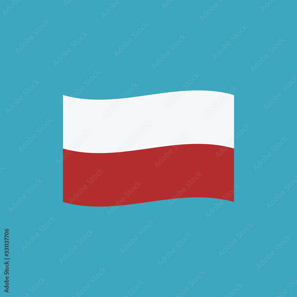 Poland flag icon in flat design. Independence day or National day holiday concept. Poland flag icon in flat design. Independence day or National day holiday concept.