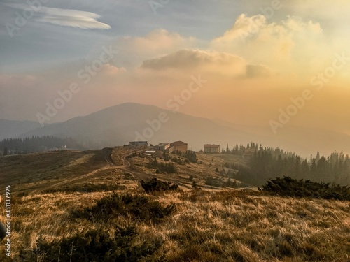 sunset in the mountains