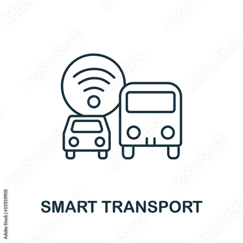 Smart Transport icon from iot collection. Simple line Smart Transport icon for templates, web design and infographics