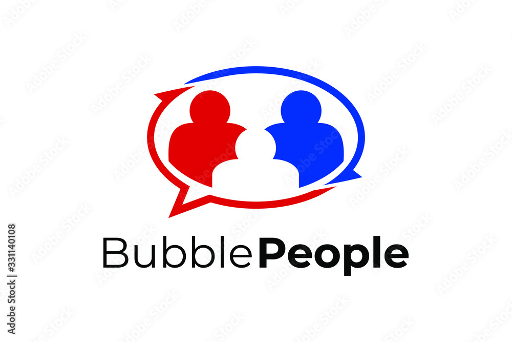 Obraz premium Bubble people for logo design concept, very suitable in various business purposes, also for icon, symbol and many more.