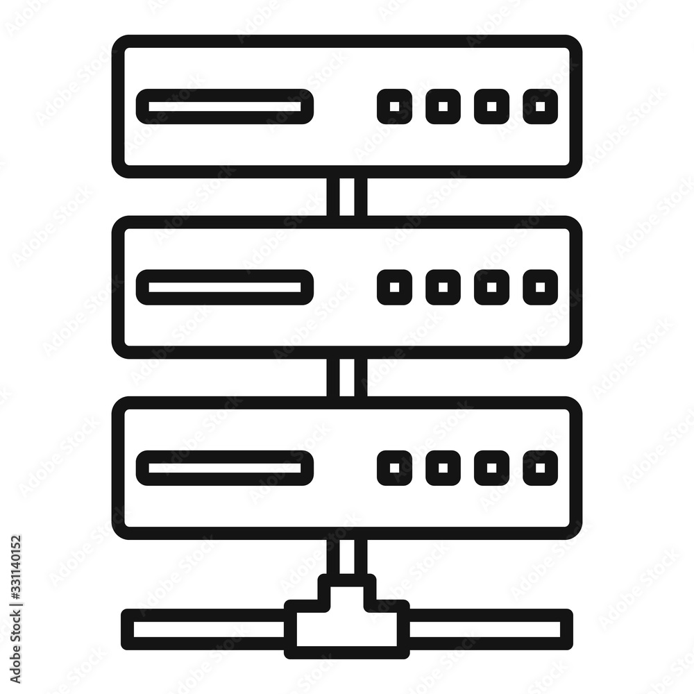 Server rack icon. Outline server rack vector icon for web design isolated on white background Server rack icon. Outline server rack vector icon for web design isolated on white background