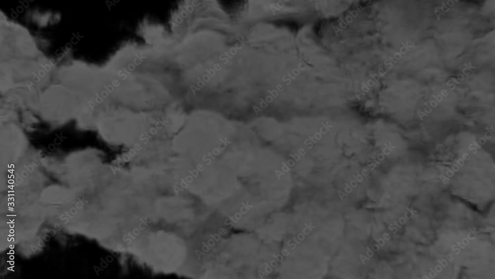 Animated burst of fire clusters or impulses with dense black smoke as if from failing jet engine or rocket buster wide nozzle. Black background, mask included. Animated burst of fire clusters or impulses with dense black smoke as if from failing jet engine or rocket buster wide nozzle. Black background, mask included.