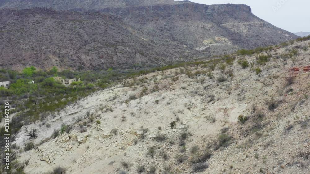 Aerial View of Ruins over desert Aerial View of Ruins over desert