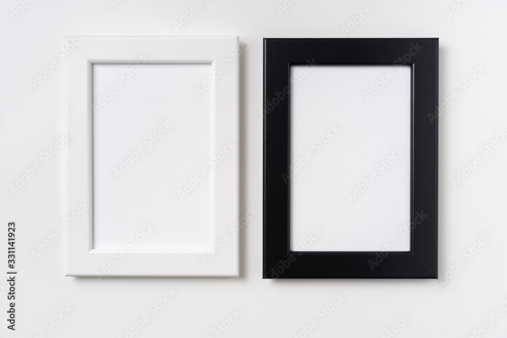 top view of two black and white wood photo frame top view of two black and white wood photo frame