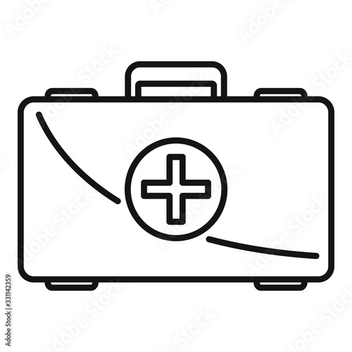 First aid kit icon. Outline first aid kit vector icon for web design isolated on white background