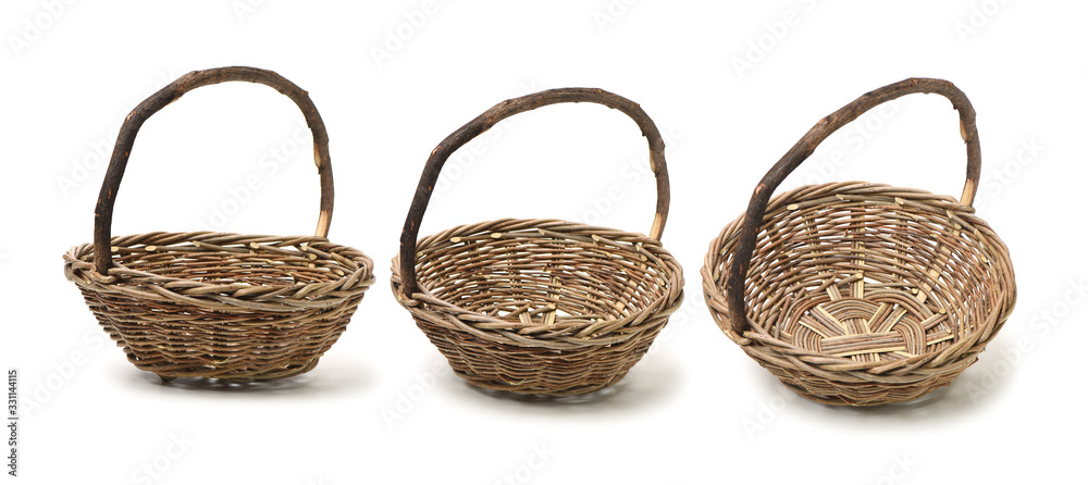 empty basket on white background empty basket on white background