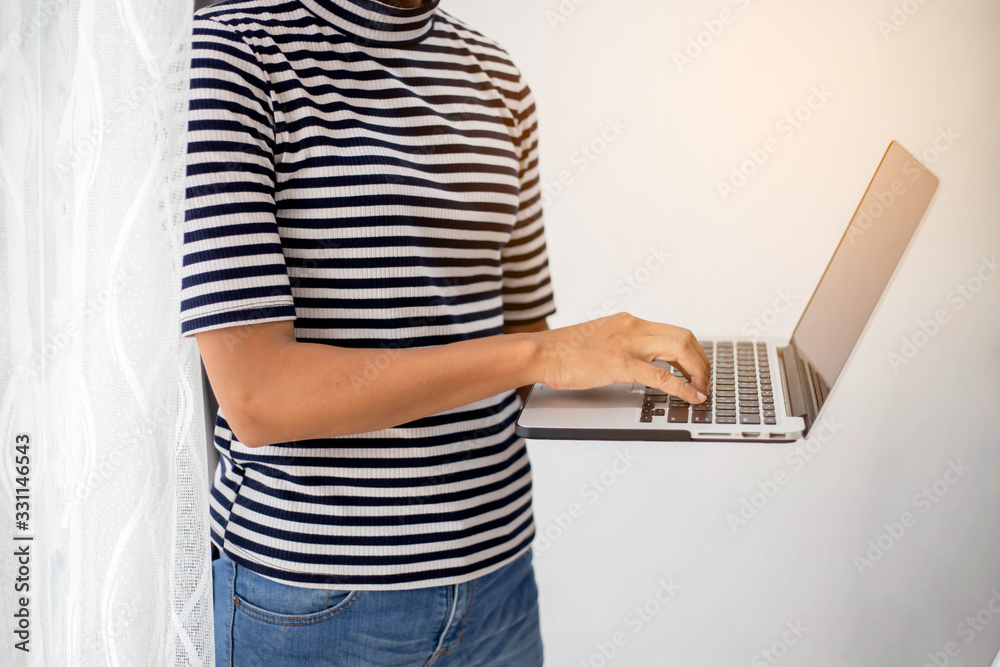 Naklejka premium man with tablet computer