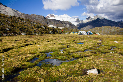 Base camp for climbing Nevado Pisco and Huandoy in Huascaran National Park - Peru photo