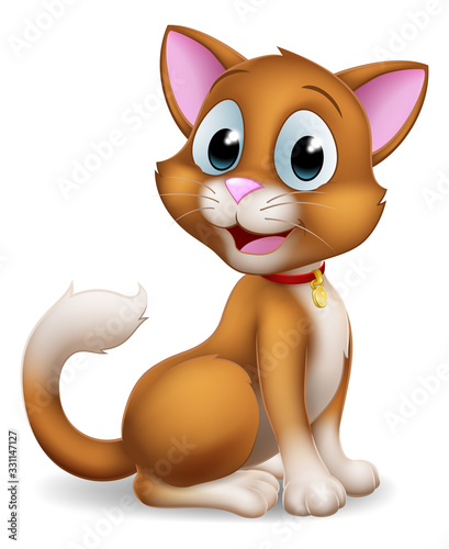 A cat cartoon pet kitten cute animal character
